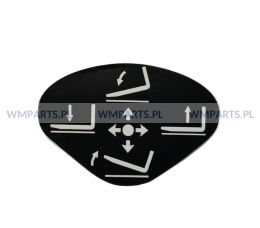 Naklejka ponoszenie, opuszczanie, pochył ORYGINAŁ Linde 0009380844